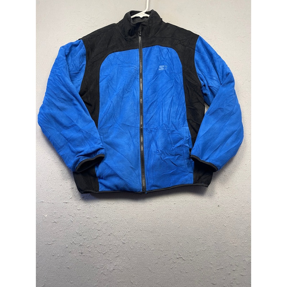 Starter Reversible Jacket Fleece Nylon Blue Black XL 16/18 Youth Boys